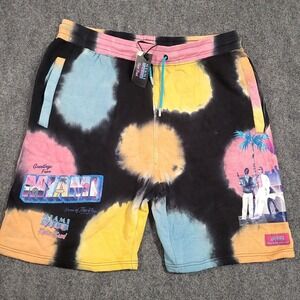 Miami Vice Reason Brand Sweat Shorts Mens Size 3XL Tie Dye Drawstring‎ Cotton